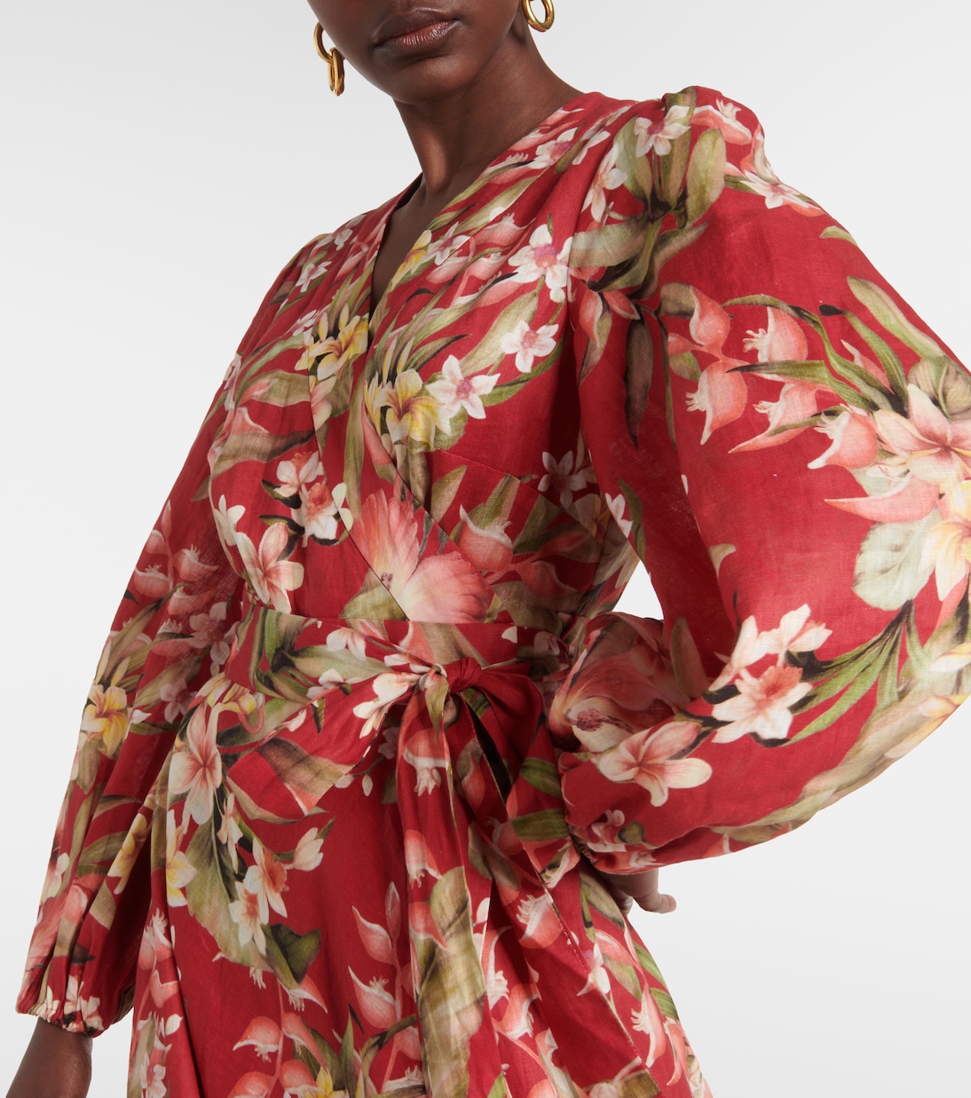 Vestido envolvente Lexi de lino floral | Zimmermann