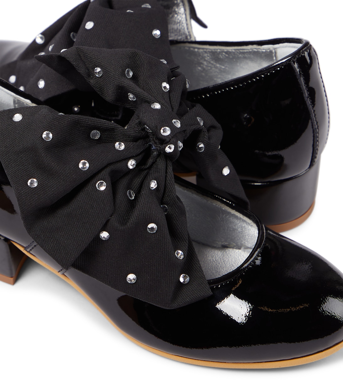 Bow-detail patent leather Mary Jane pumps | Monnalisa