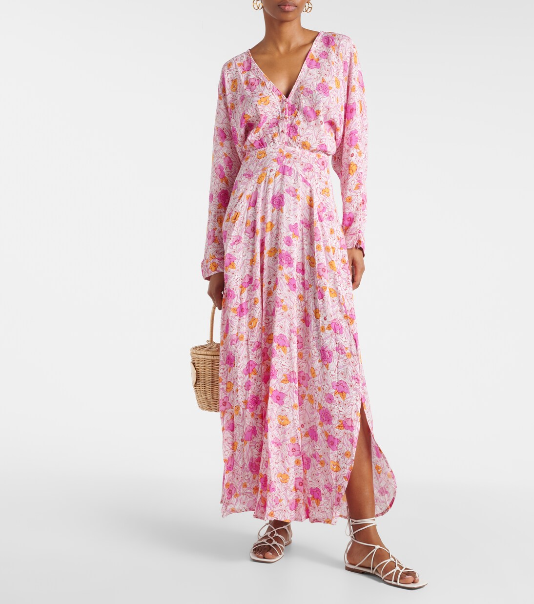 Robe longue Ilona à fleurs | Poupette St Barth