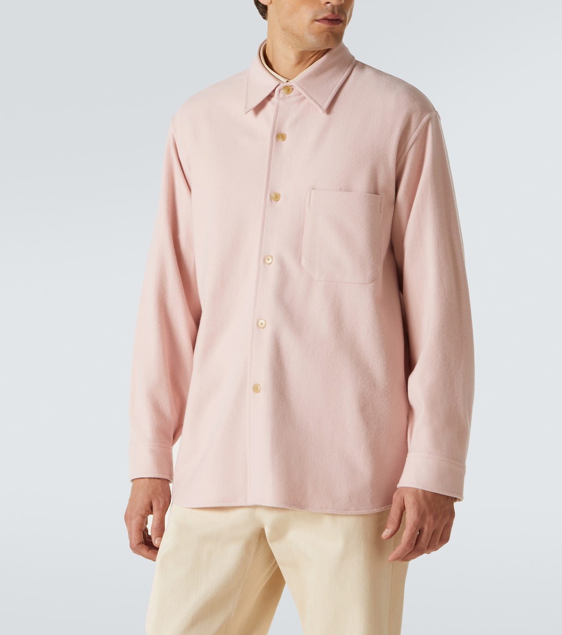 Wool flannel overshirt | Auralee