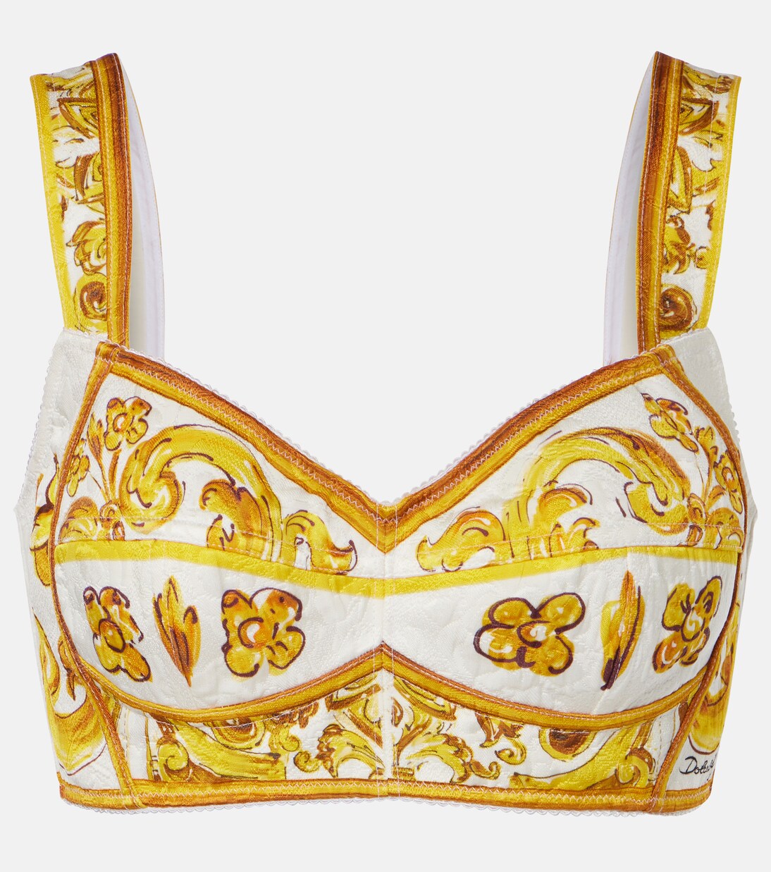 Cropped-Top Majolica aus Popeline | Dolce&Gabbana