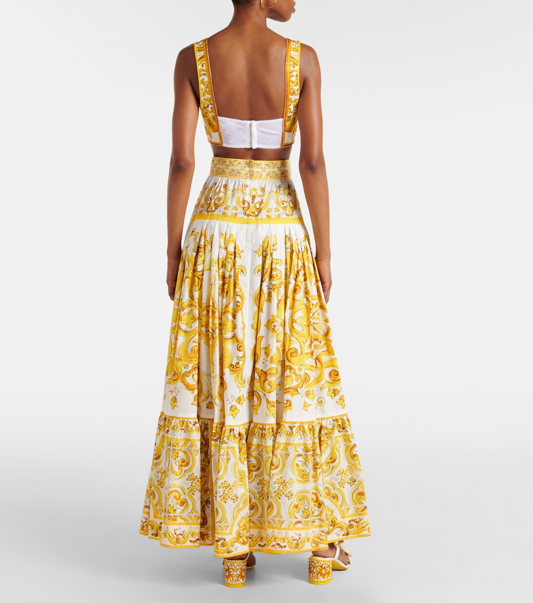 Cropped-Top Majolica aus Popeline | Dolce&Gabbana