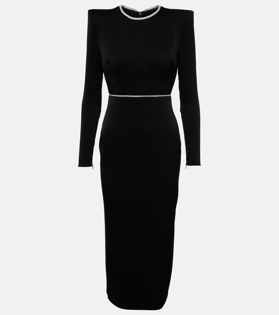 Robe midi en satin à cristaux | Alex Perry