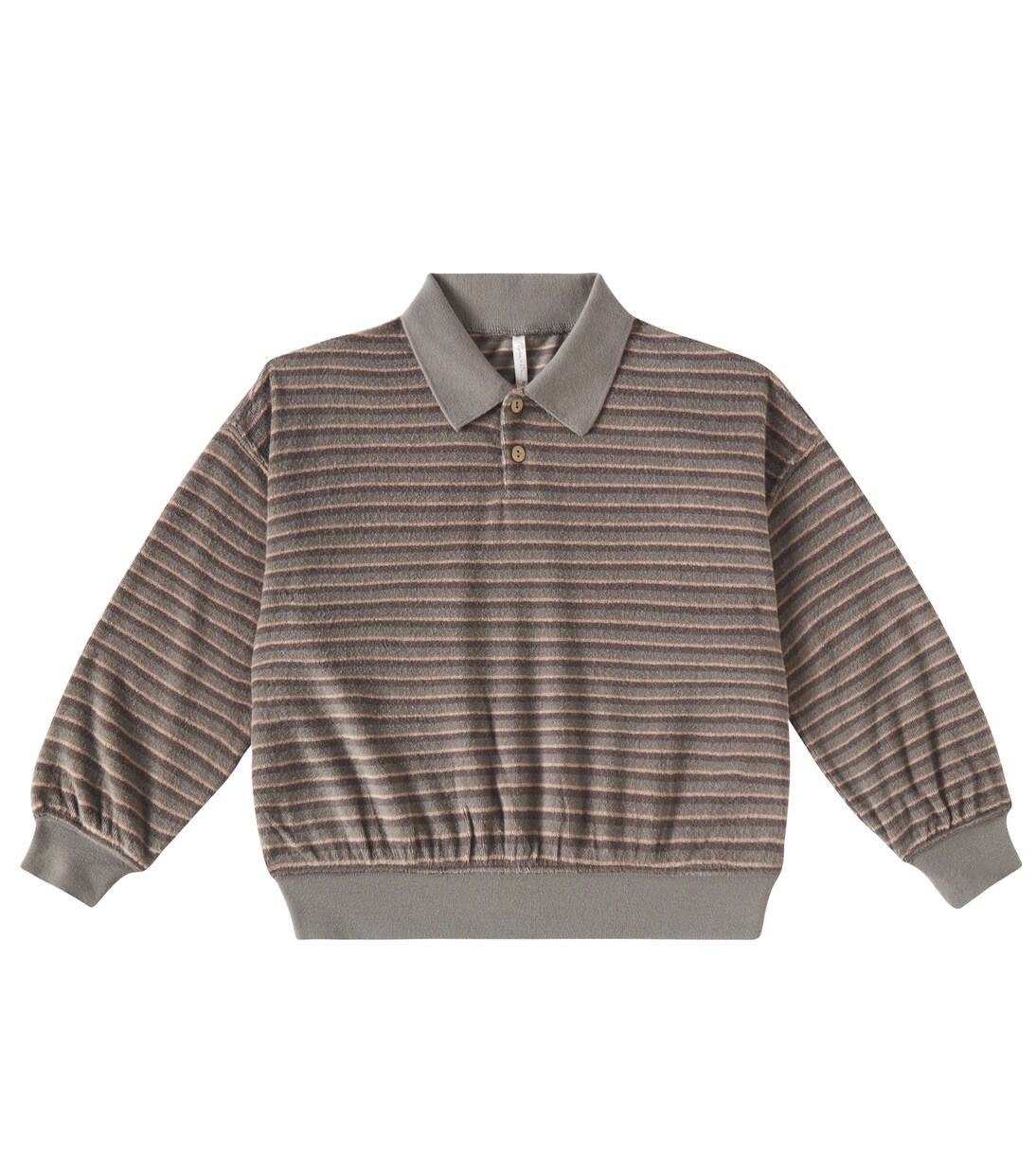 Striped cotton-blend polo sweater | Rylee + Cru