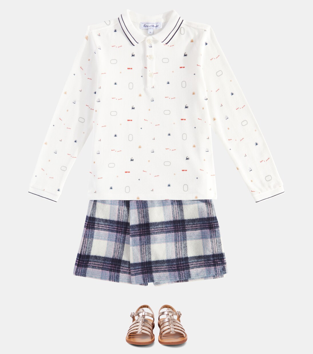 Checked wool-blend skort | Tartine et Chocolat