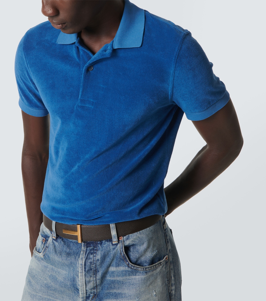 Cotton-blend terry polo shirt | Tom Ford