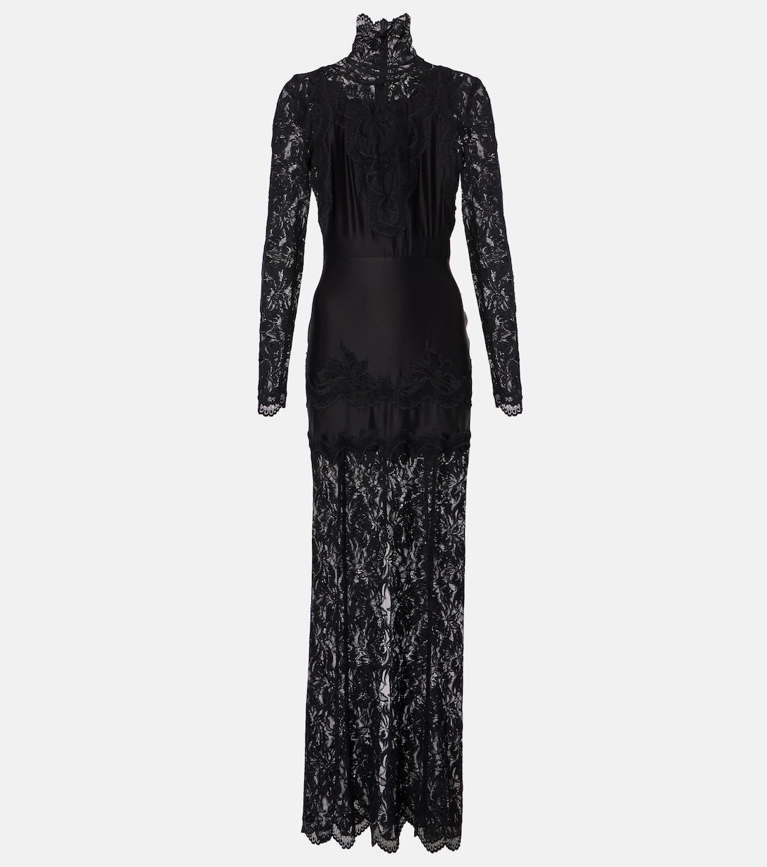 Lace-trimmed maxi dress | Rabanne