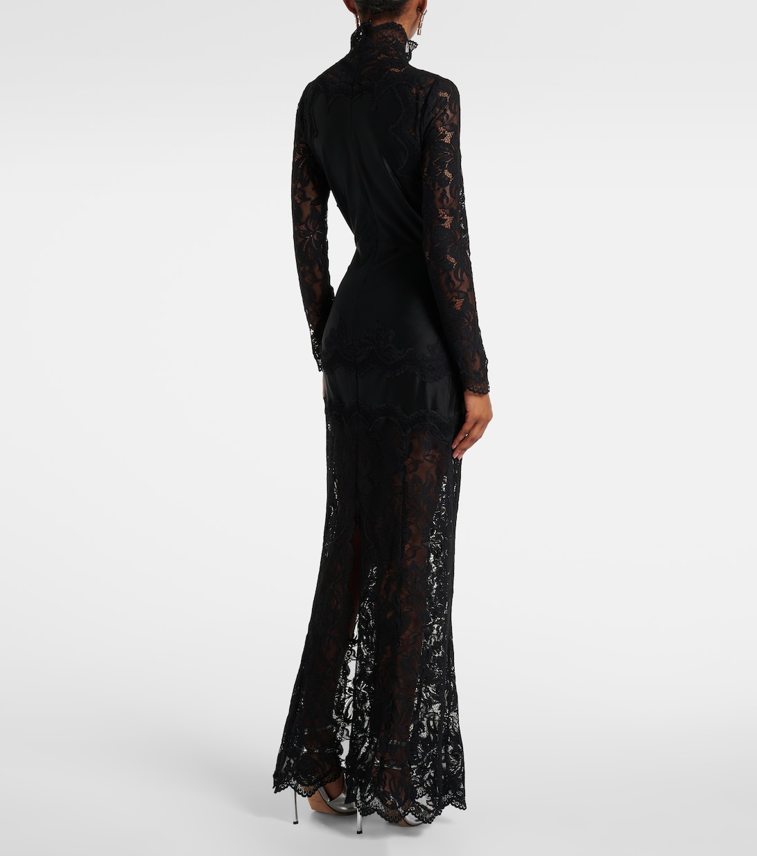 Lace-trimmed maxi dress | Rabanne