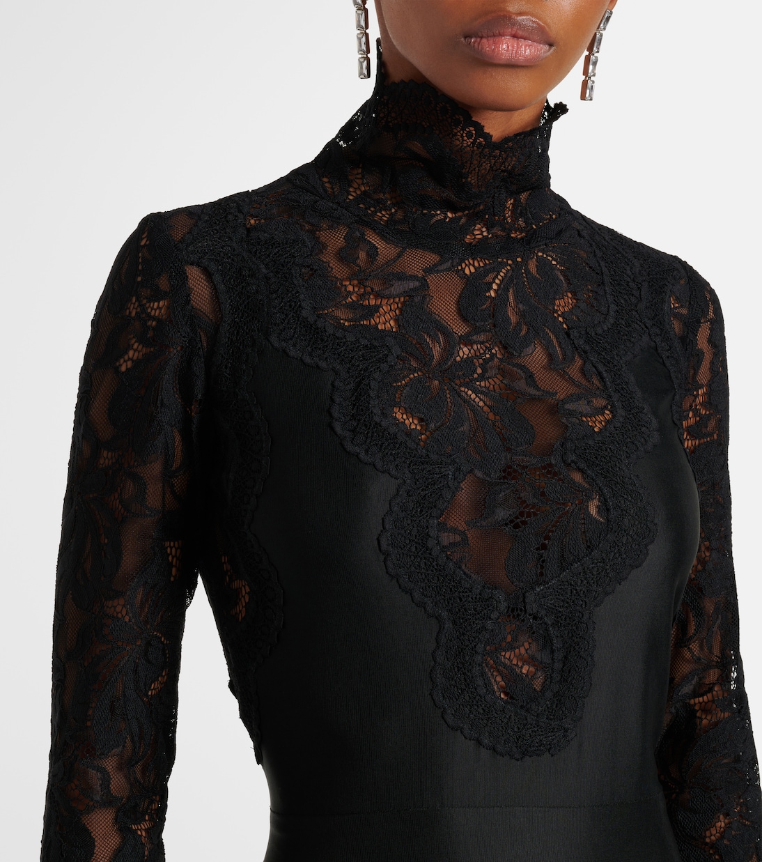 Lace-trimmed maxi dress | Rabanne