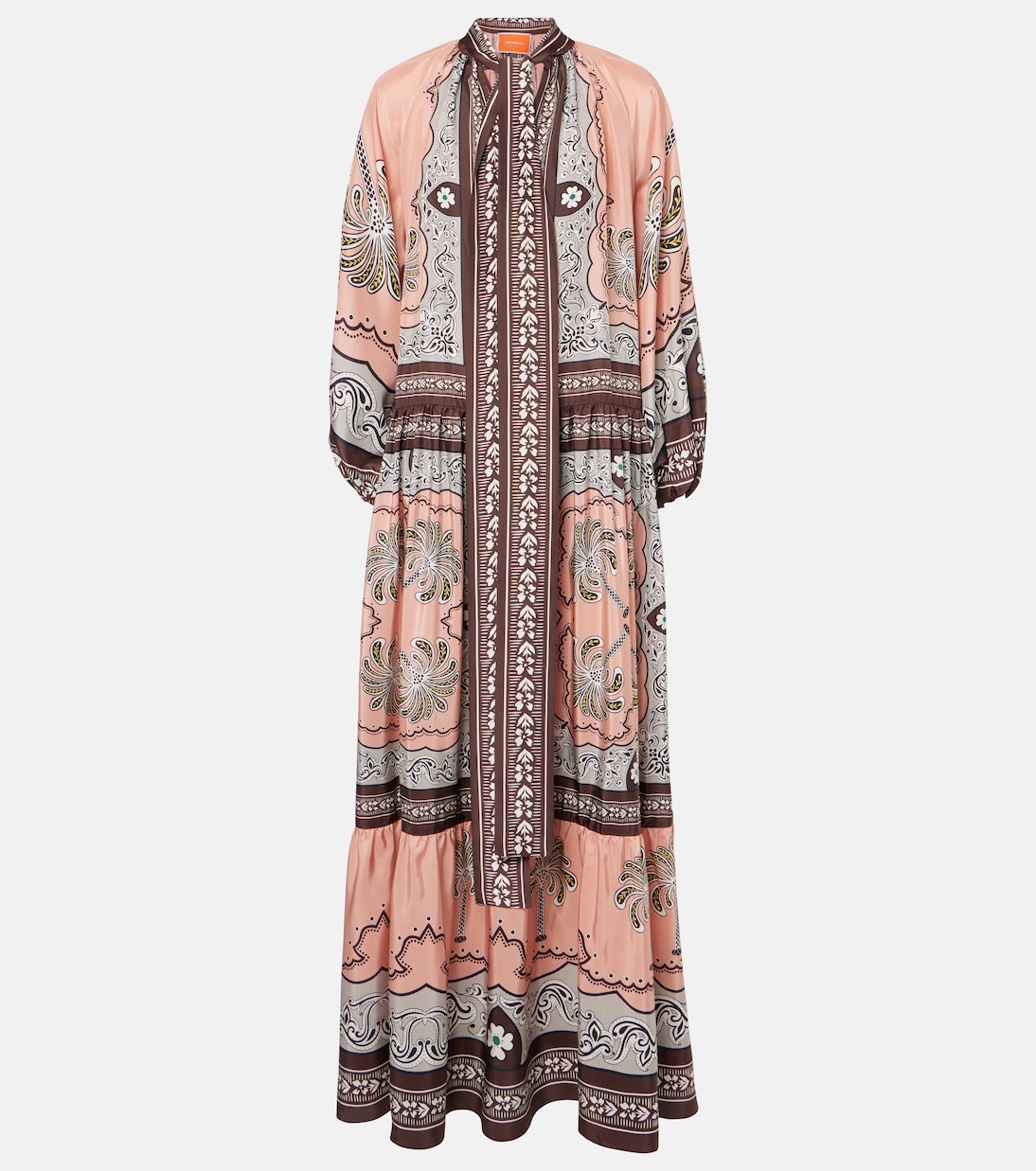 Bedrucktes Maxikleid Athena aus Seide | La DoubleJ