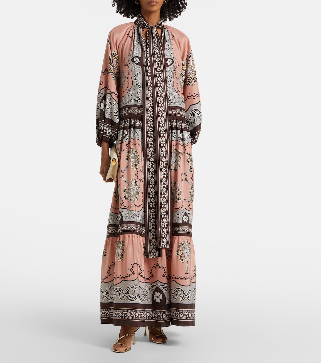 Bedrucktes Maxikleid Athena aus Seide | La DoubleJ