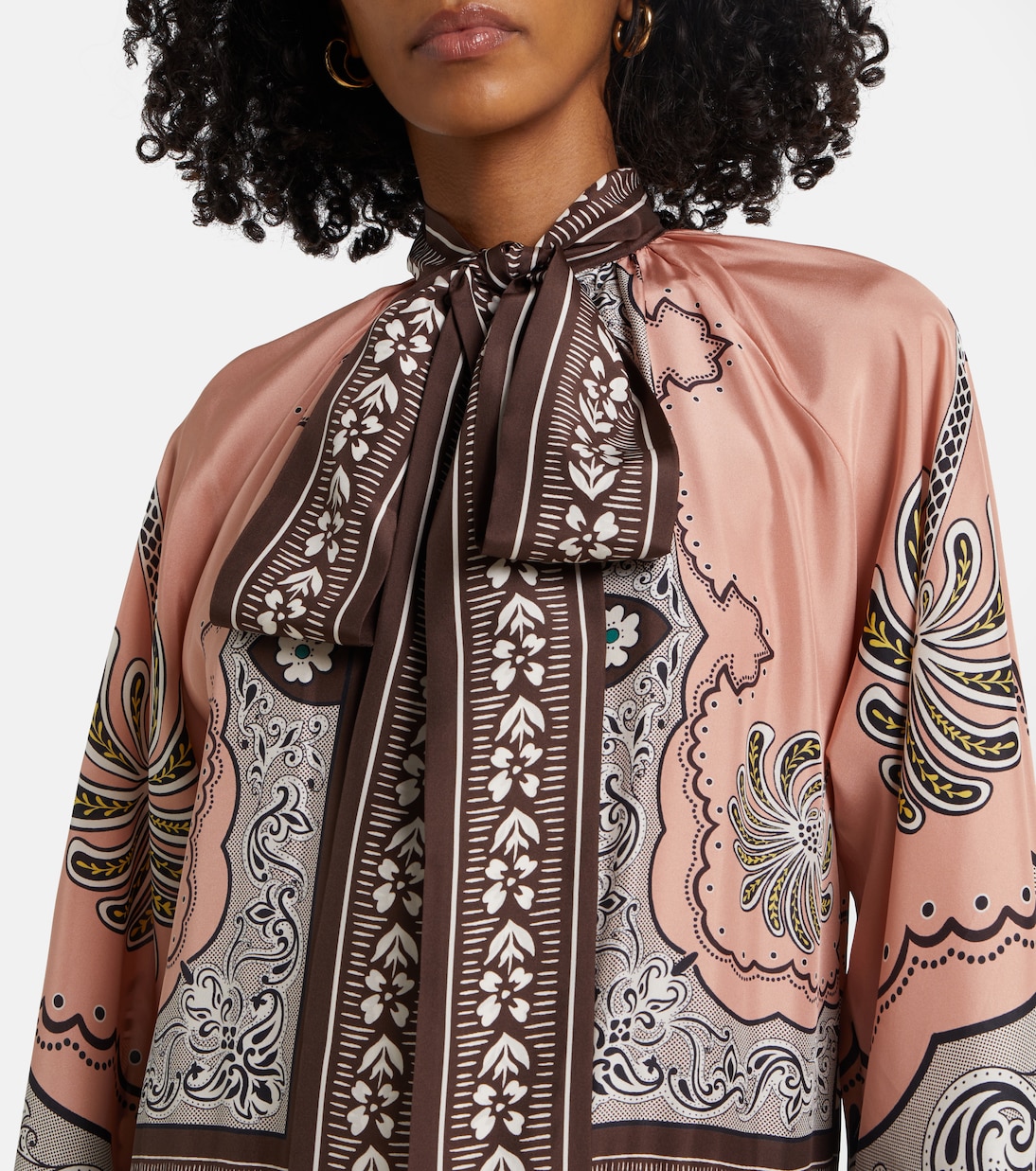 Bedrucktes Maxikleid Athena aus Seide | La DoubleJ