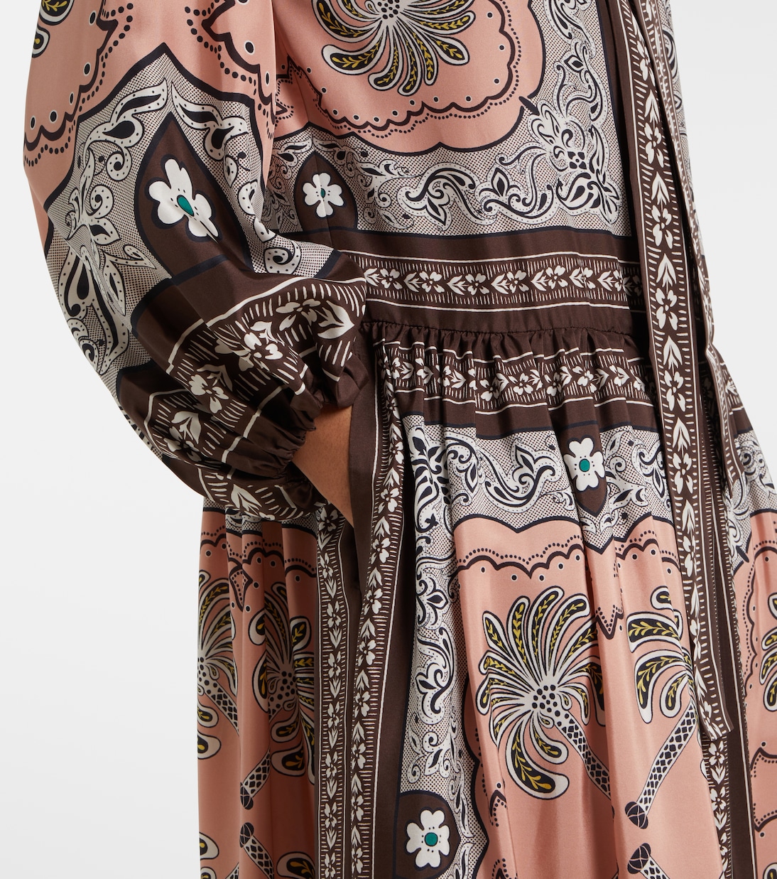 Bedrucktes Maxikleid Athena aus Seide | La DoubleJ