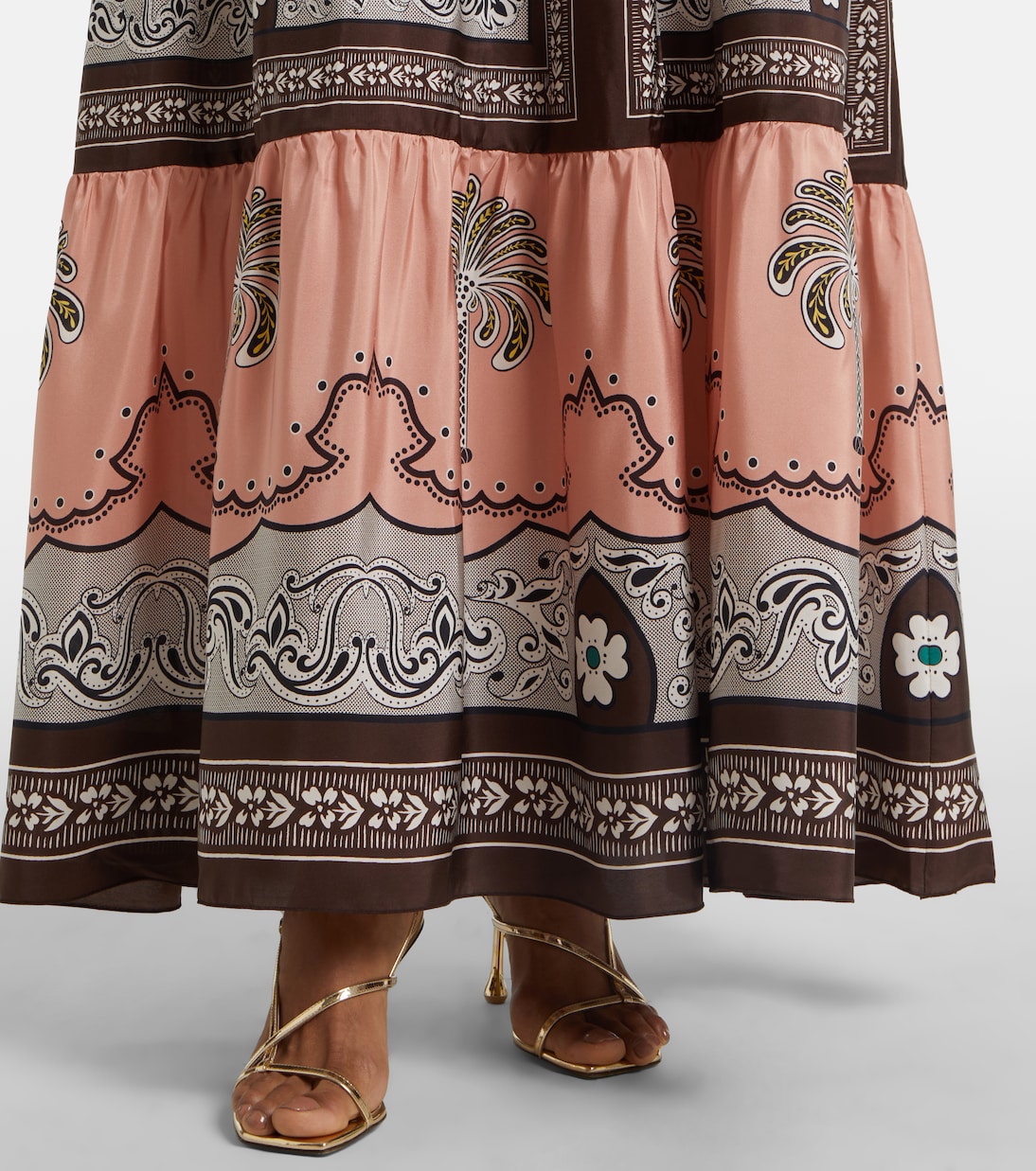 Bedrucktes Maxikleid Athena aus Seide | La DoubleJ