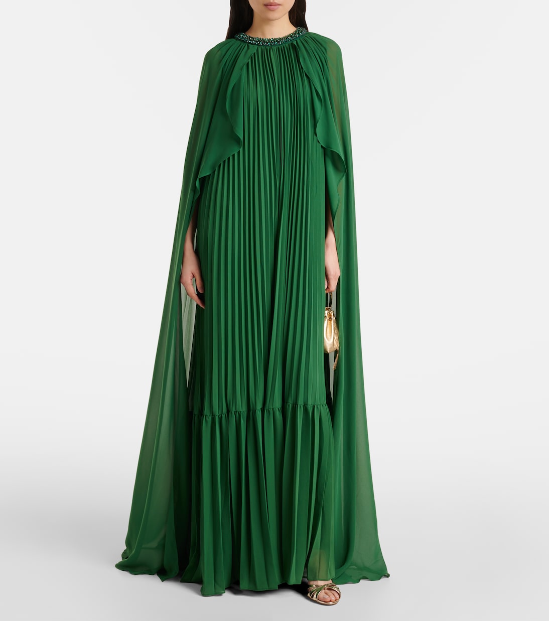 Caped chiffon gown | Self-Portrait