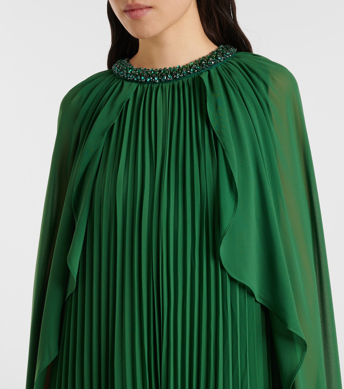 Caped chiffon gown | Self-Portrait