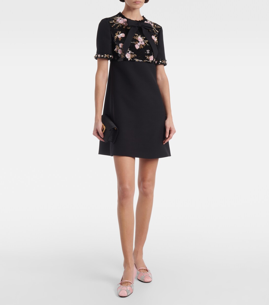 Crepe Couture embellished minidress | Valentino