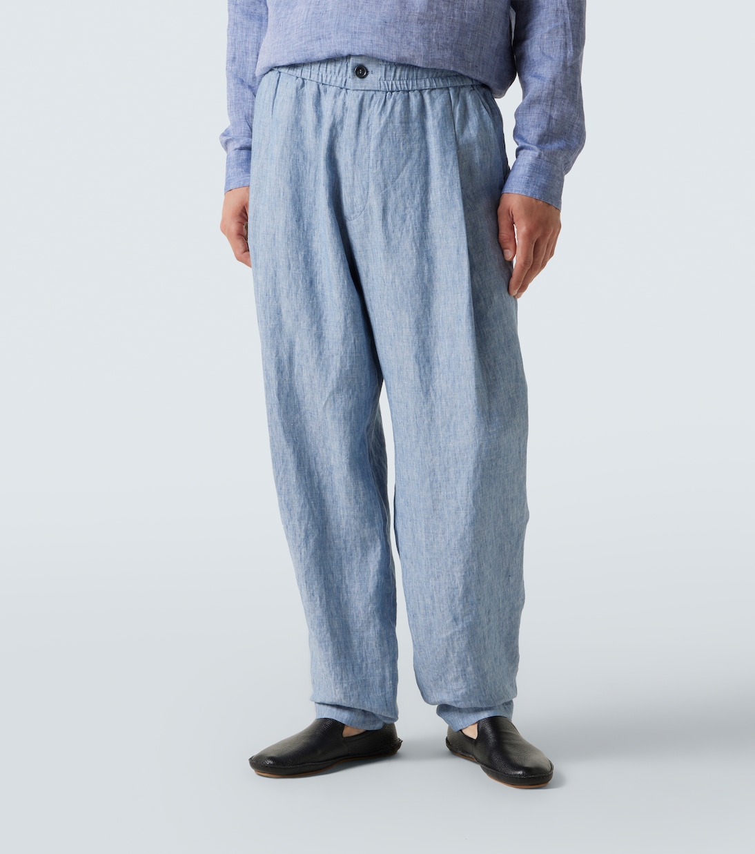 Pantaloni a gamba larga in lino | Giorgio Armani