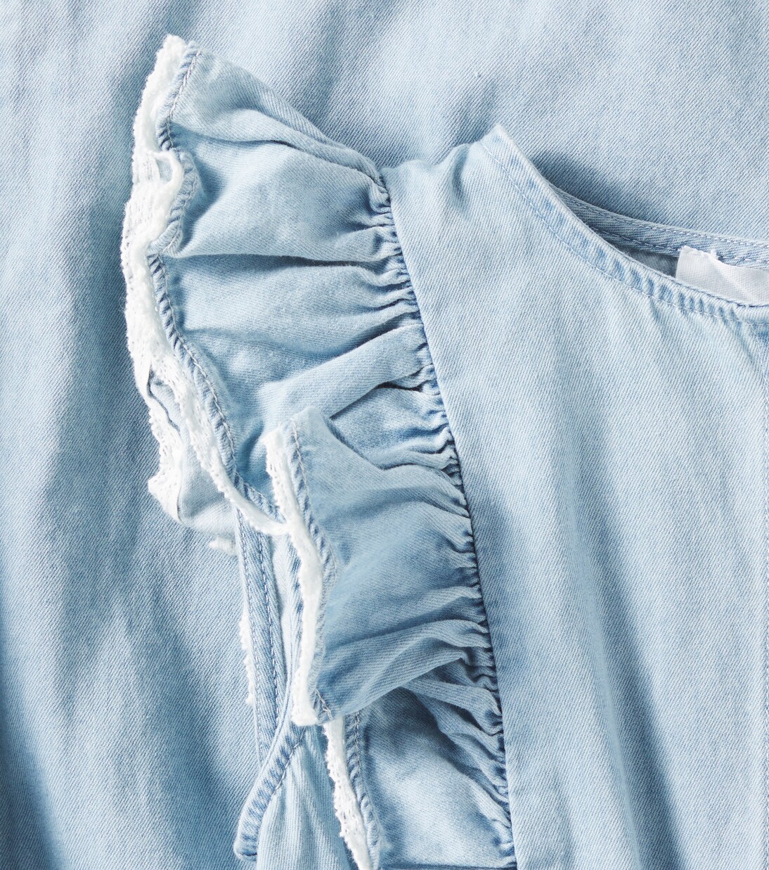 Bella ruffled tiered denim dress | C'era Una Volta