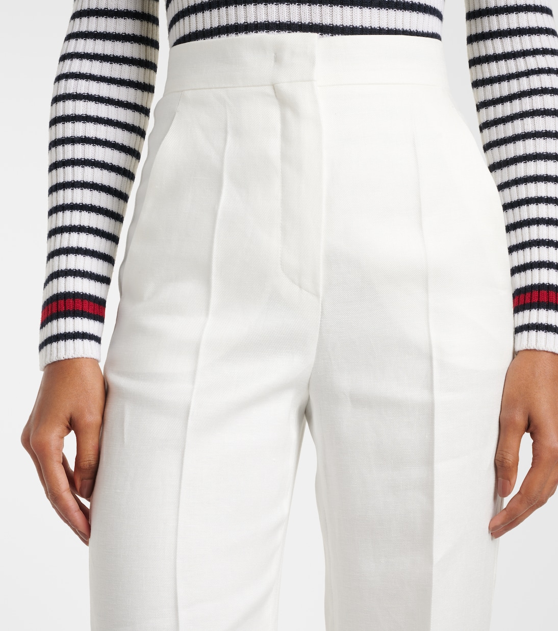 Weite High-Rise-Hose Aversa aus Leinen | Max Mara