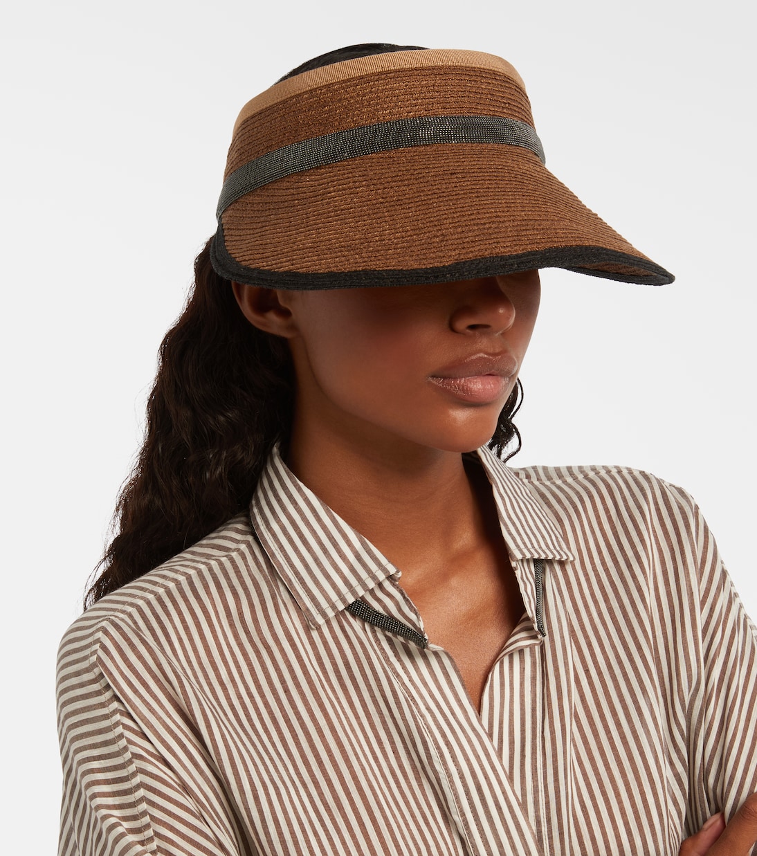 Monili hemp and cotton-blend visor | Brunello Cucinelli