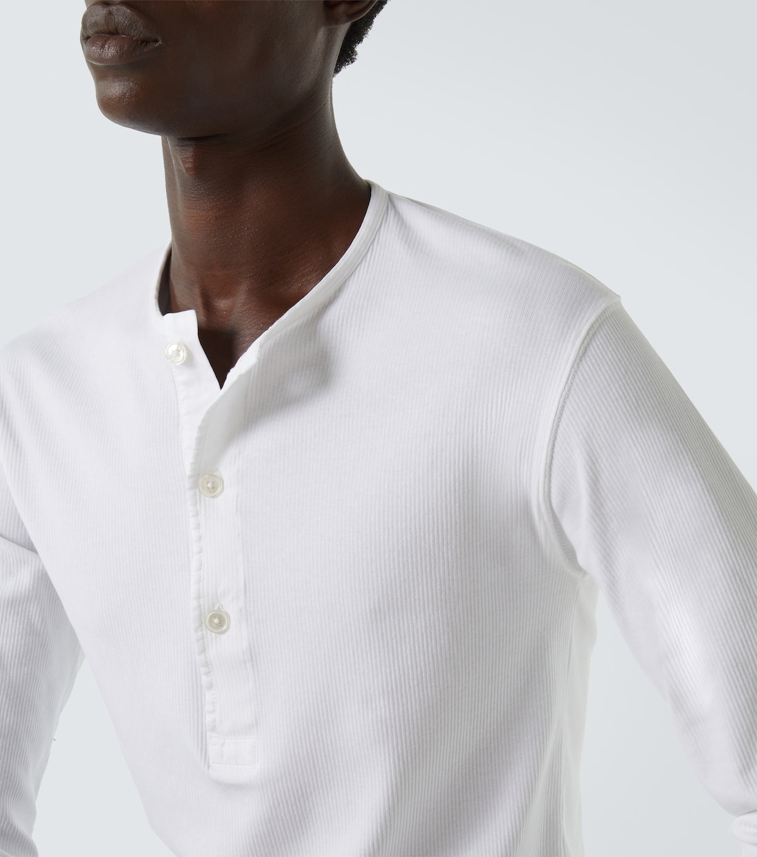 Cotton-blend Henley shirt | Tom Ford