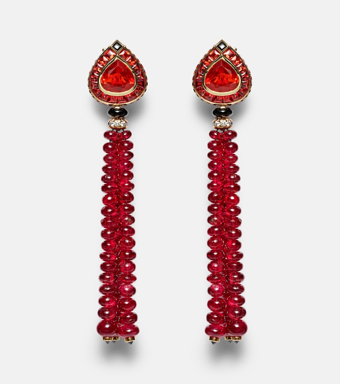 18kt gold earrings with opal, sapphire, onyx, and diamonds | Marina B