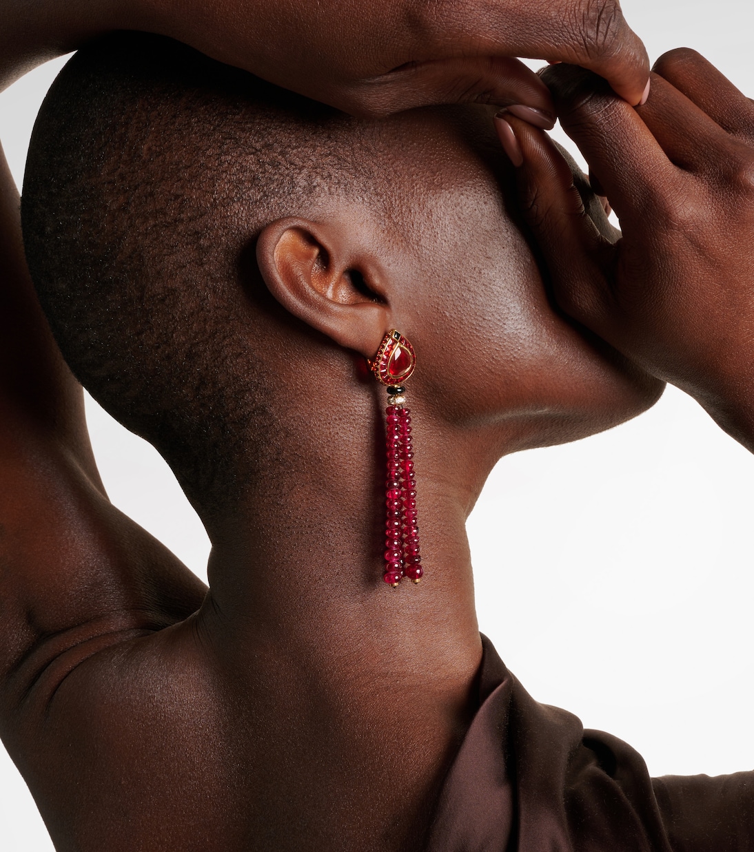 18kt gold earrings with opal, sapphire, onyx, and diamonds | Marina B