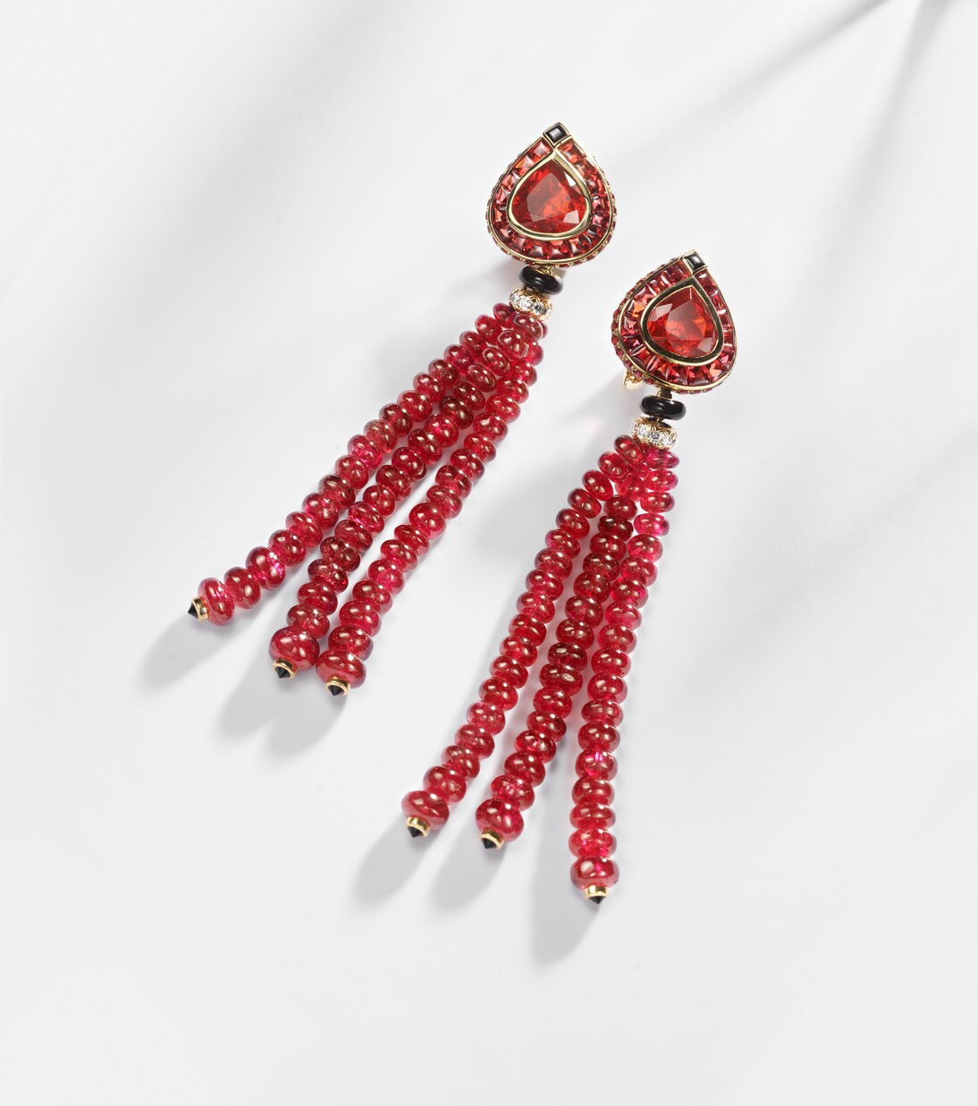 18kt gold earrings with opal, sapphire, onyx, and diamonds | Marina B