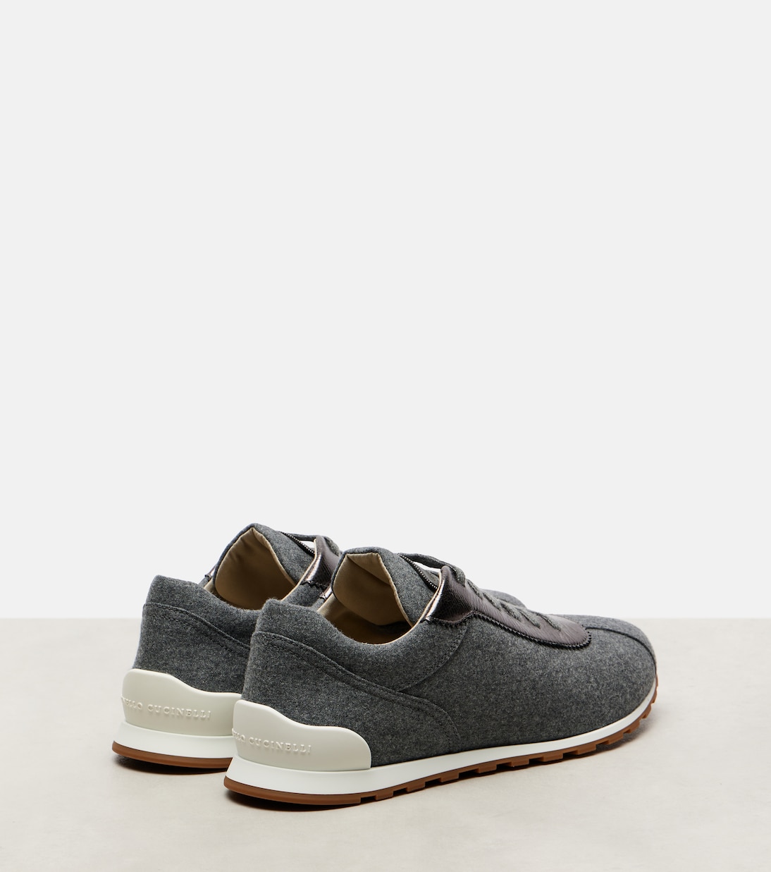Sneakers aus Filz und Leder | Brunello Cucinelli