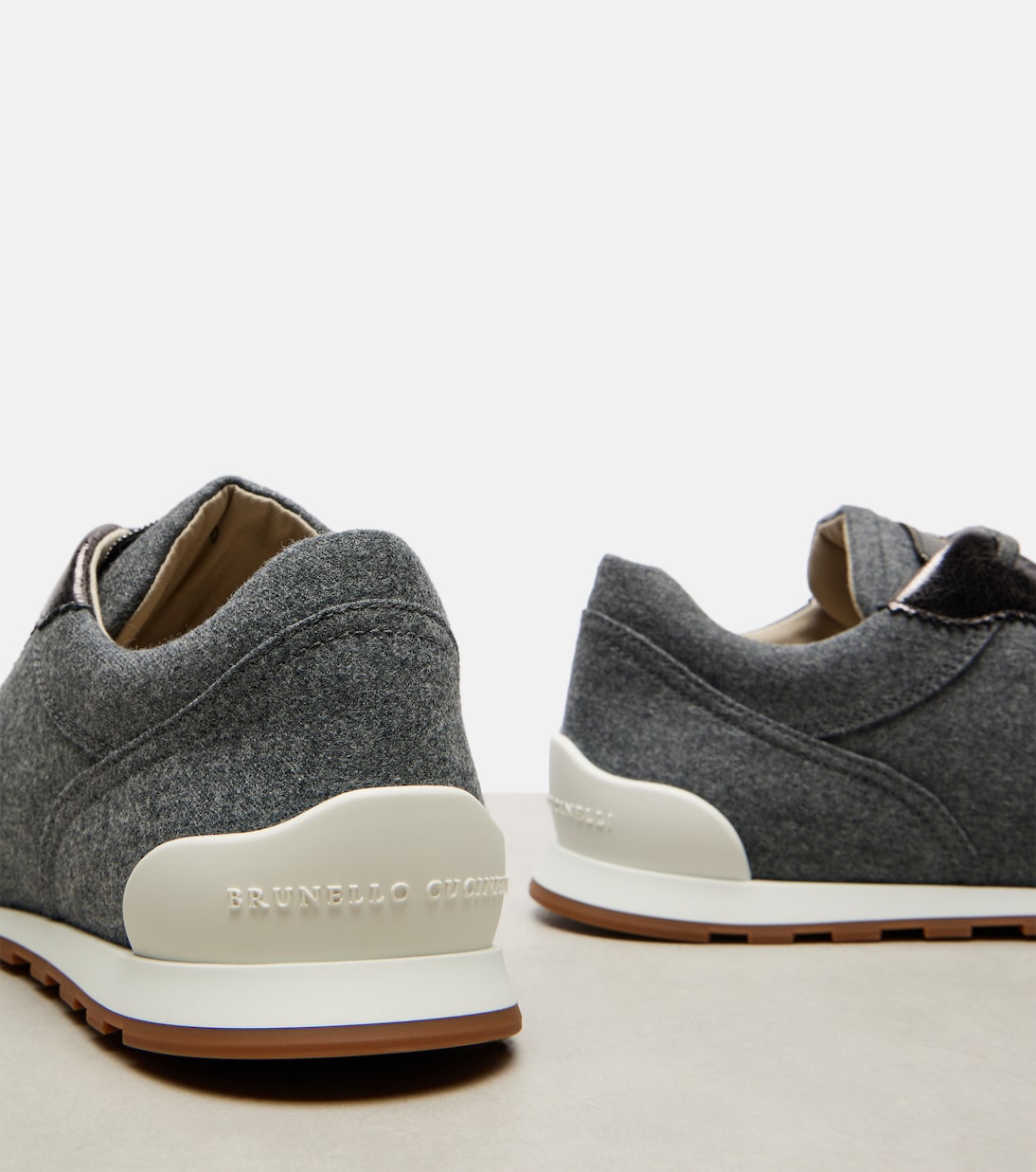 Sneakers aus Filz und Leder | Brunello Cucinelli