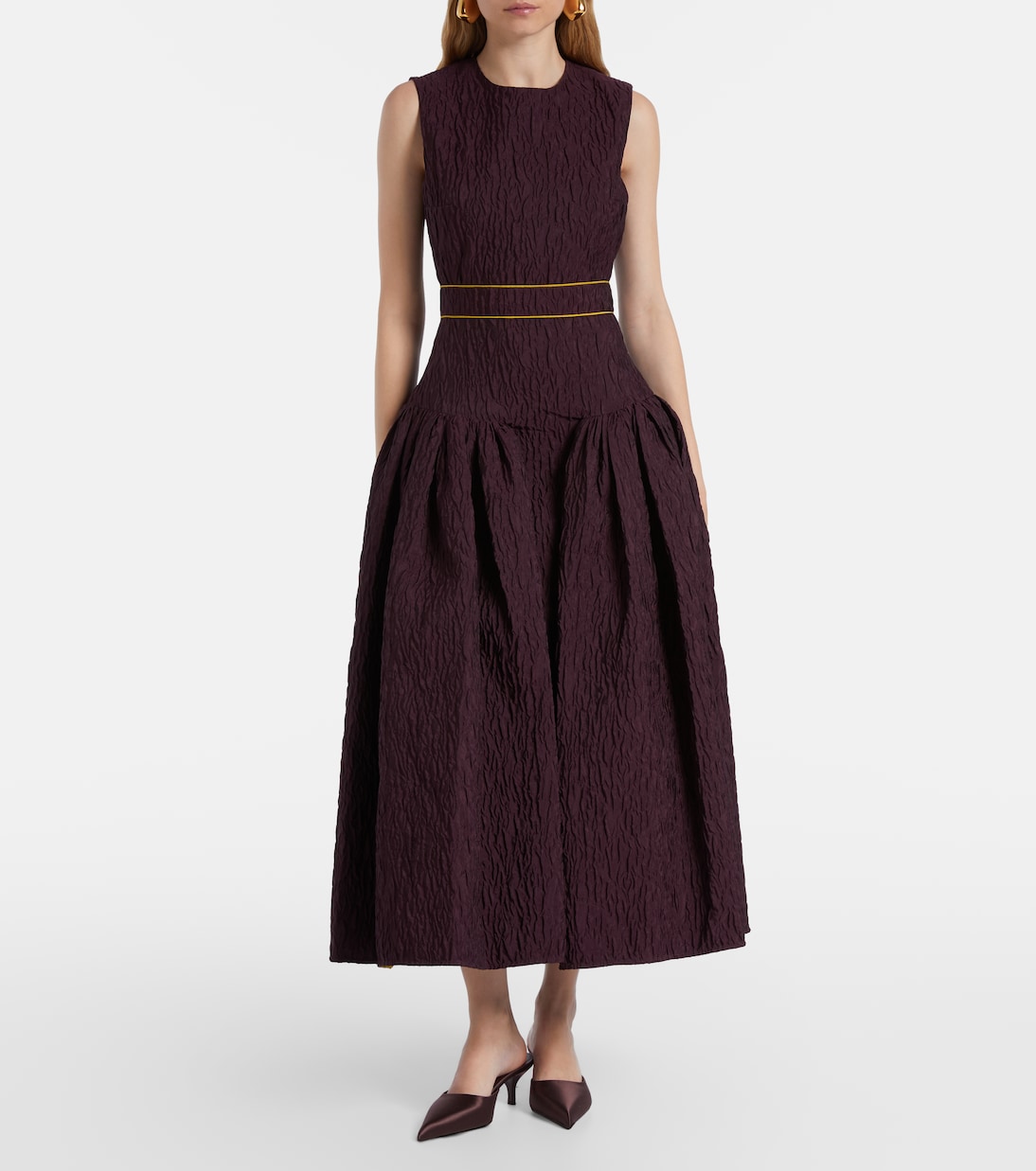 Aya smocked cloque midi dress | Roksanda