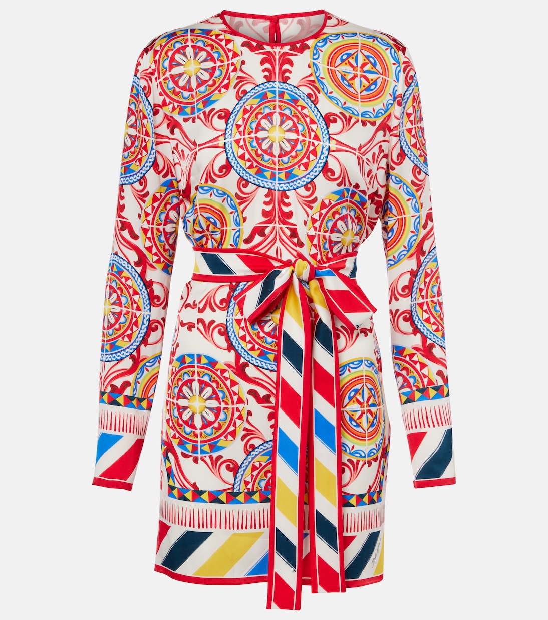 Belted printed silk top | Dolce&Gabbana