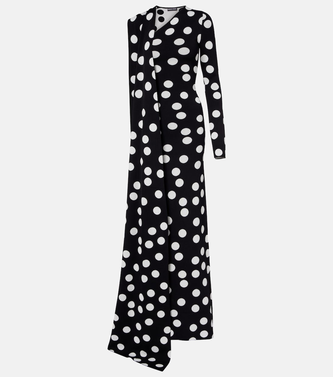 Polka-dot scarf-detail gown | David Koma