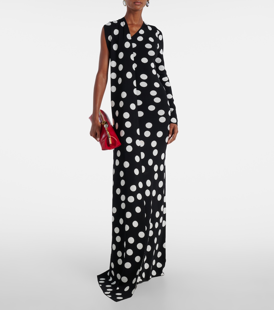 Polka-dot scarf-detail gown | David Koma