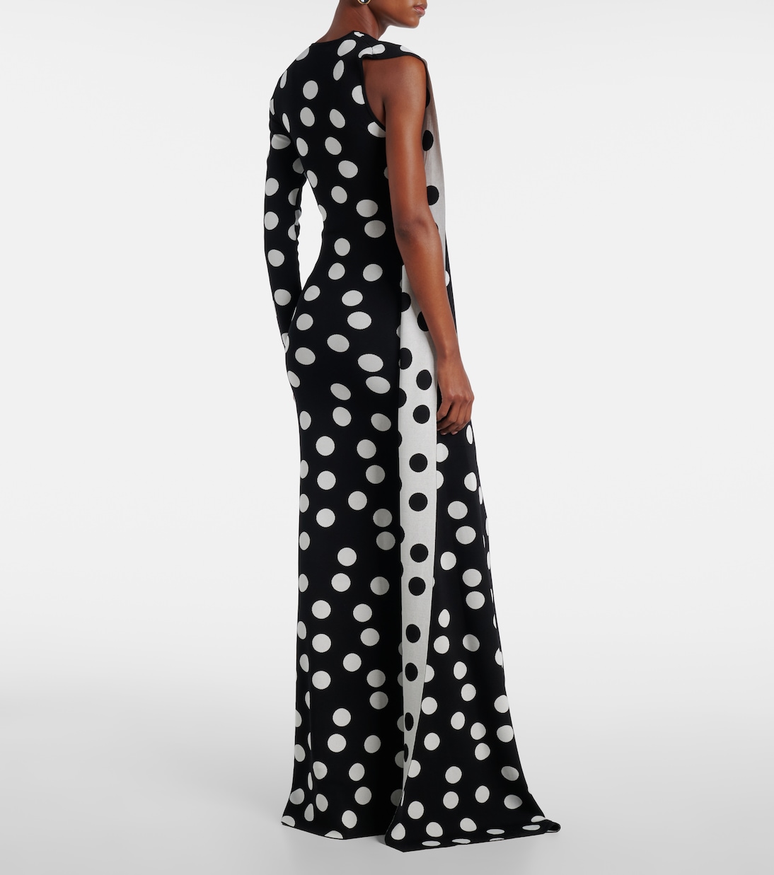 Polka-dot scarf-detail gown | David Koma