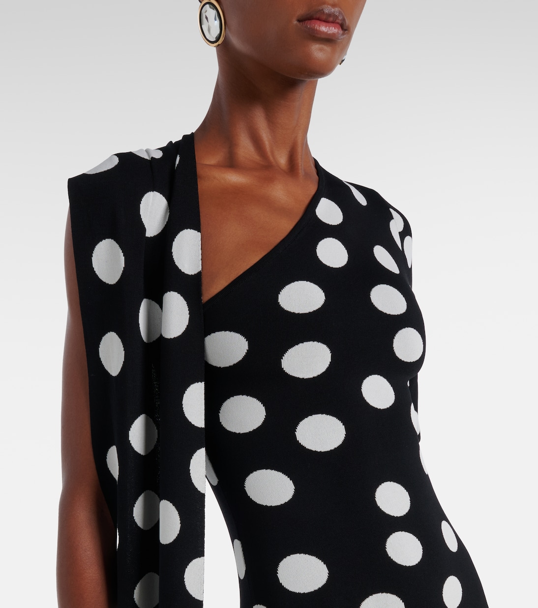 Polka-dot scarf-detail gown | David Koma