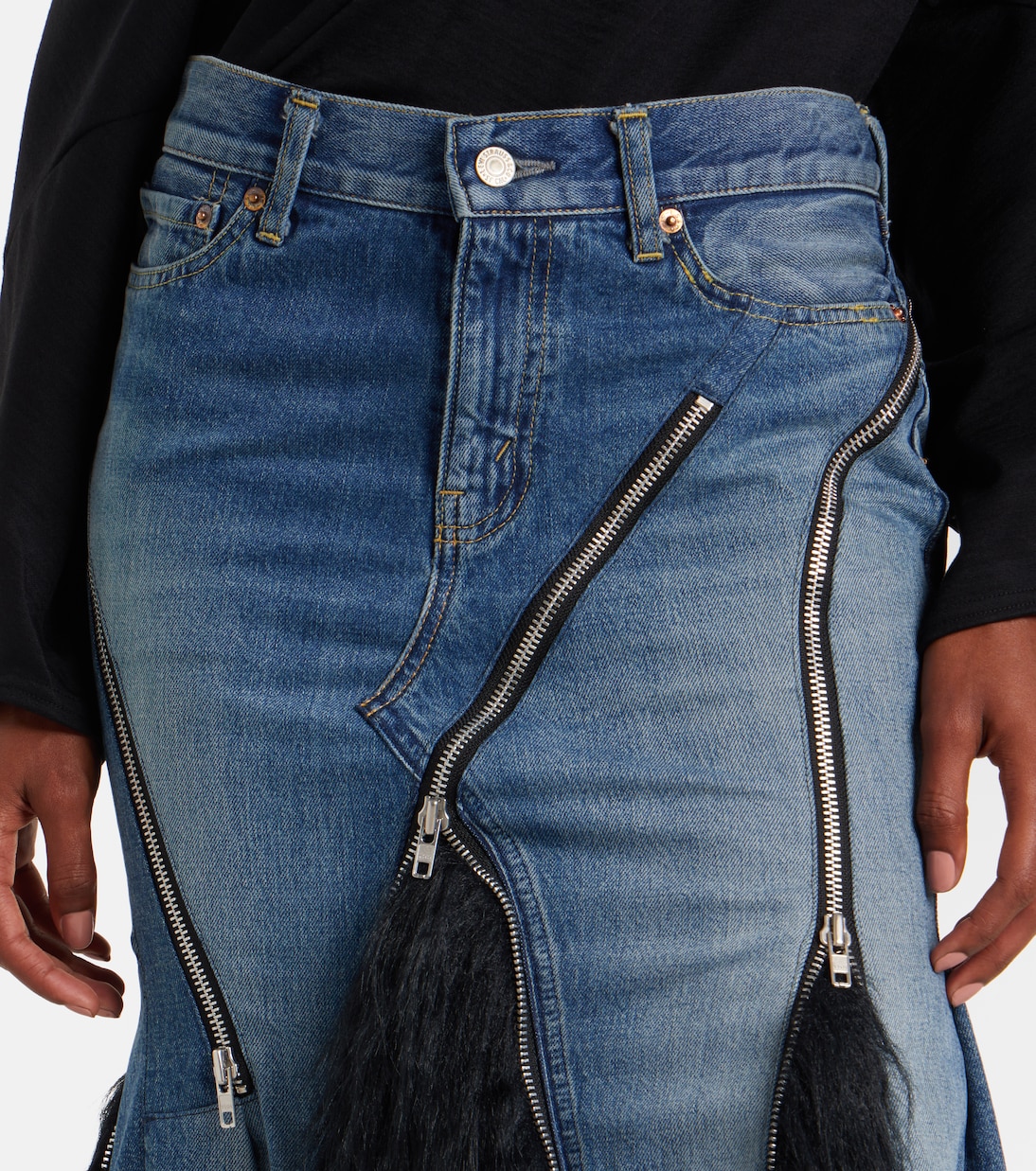 Jupe longue à taille basse en jean | Junya Watanabe