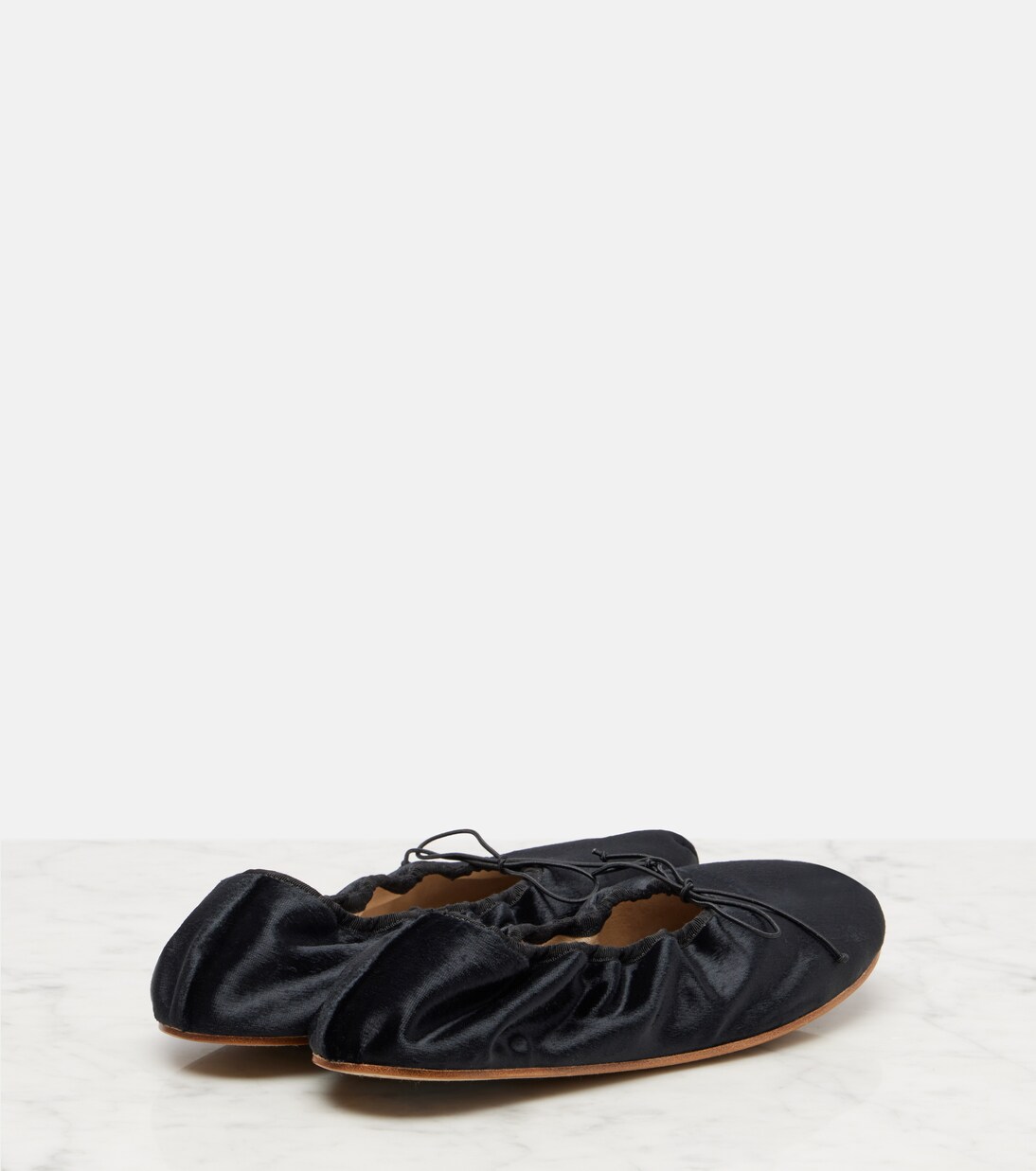 Round velvet ballet flats | The Row