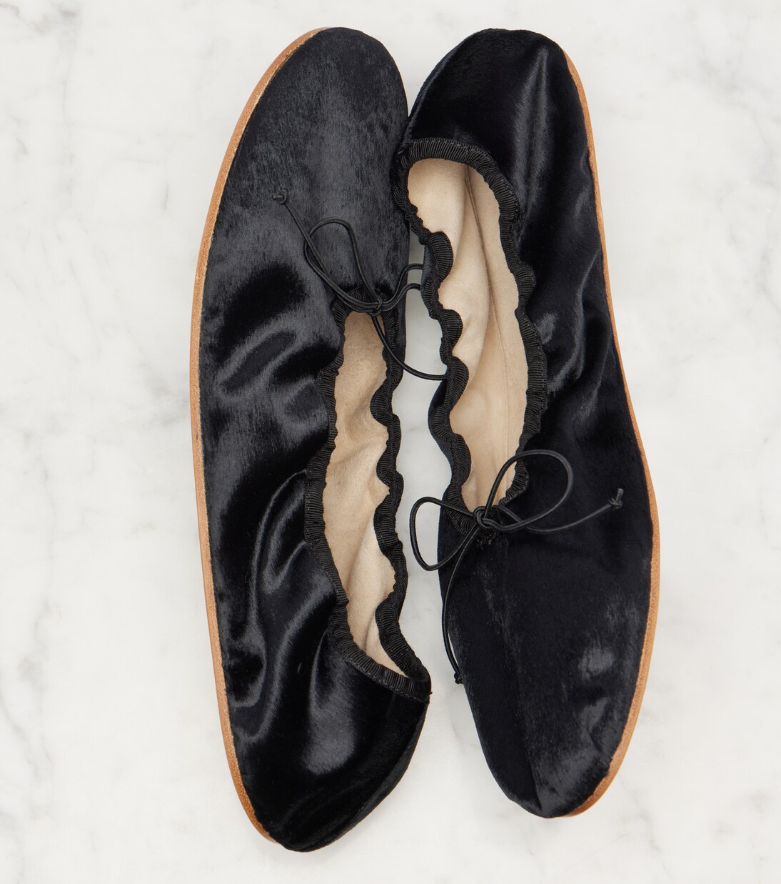 Round velvet ballet flats | The Row