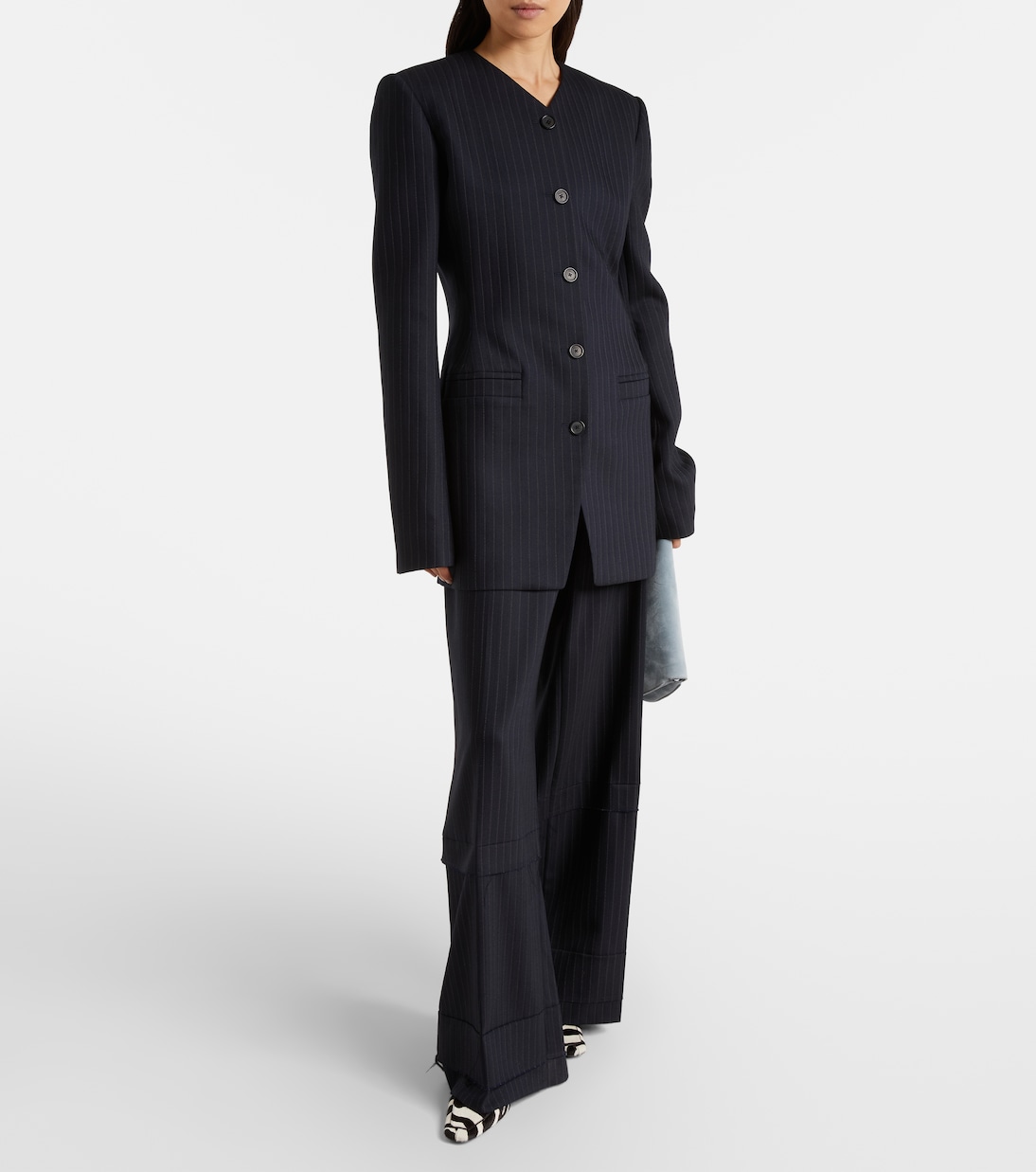 Naran pinstripe wool-blend blazer | Khaite