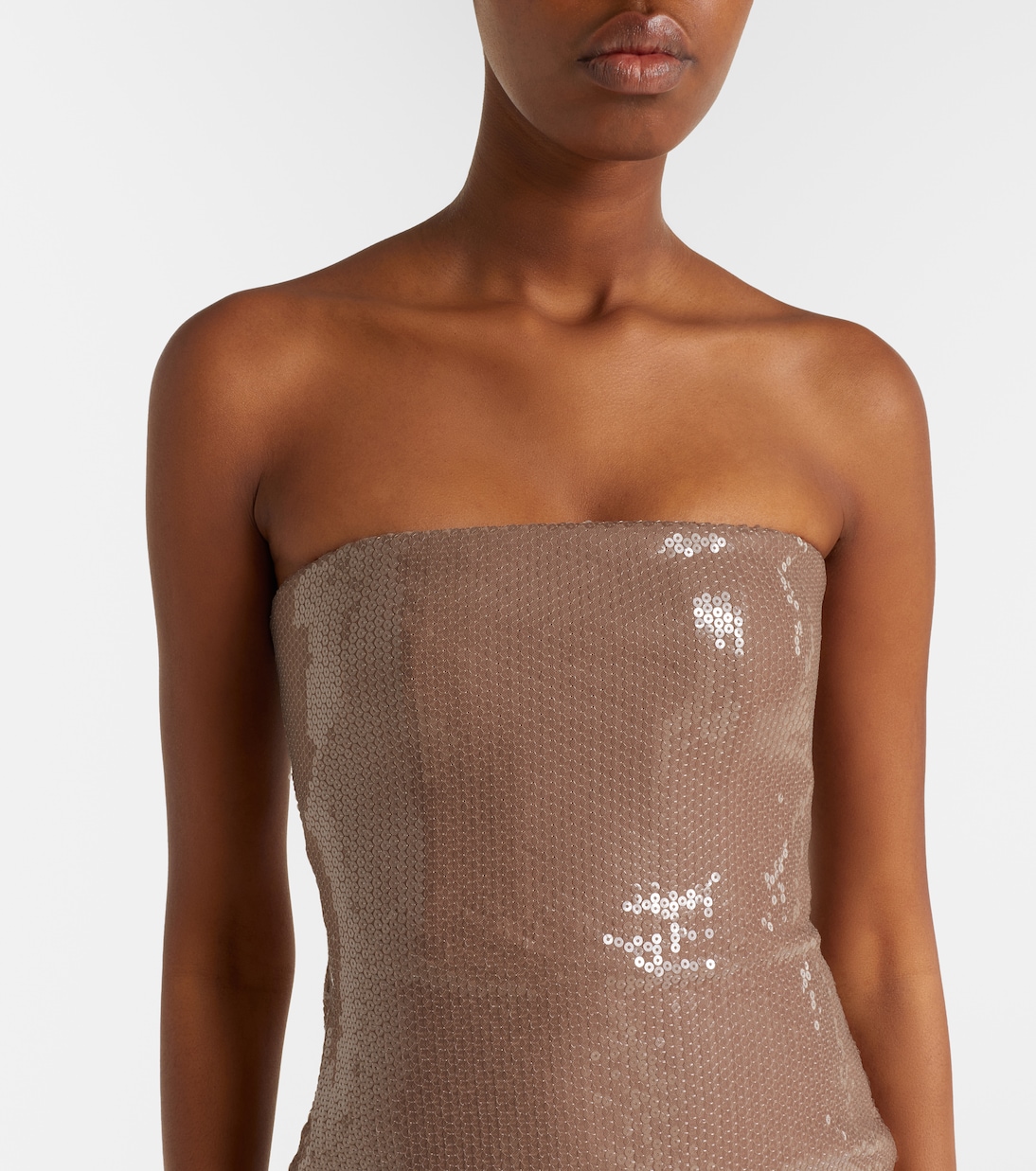 Robe midi bustier à sequins | Alex Perry