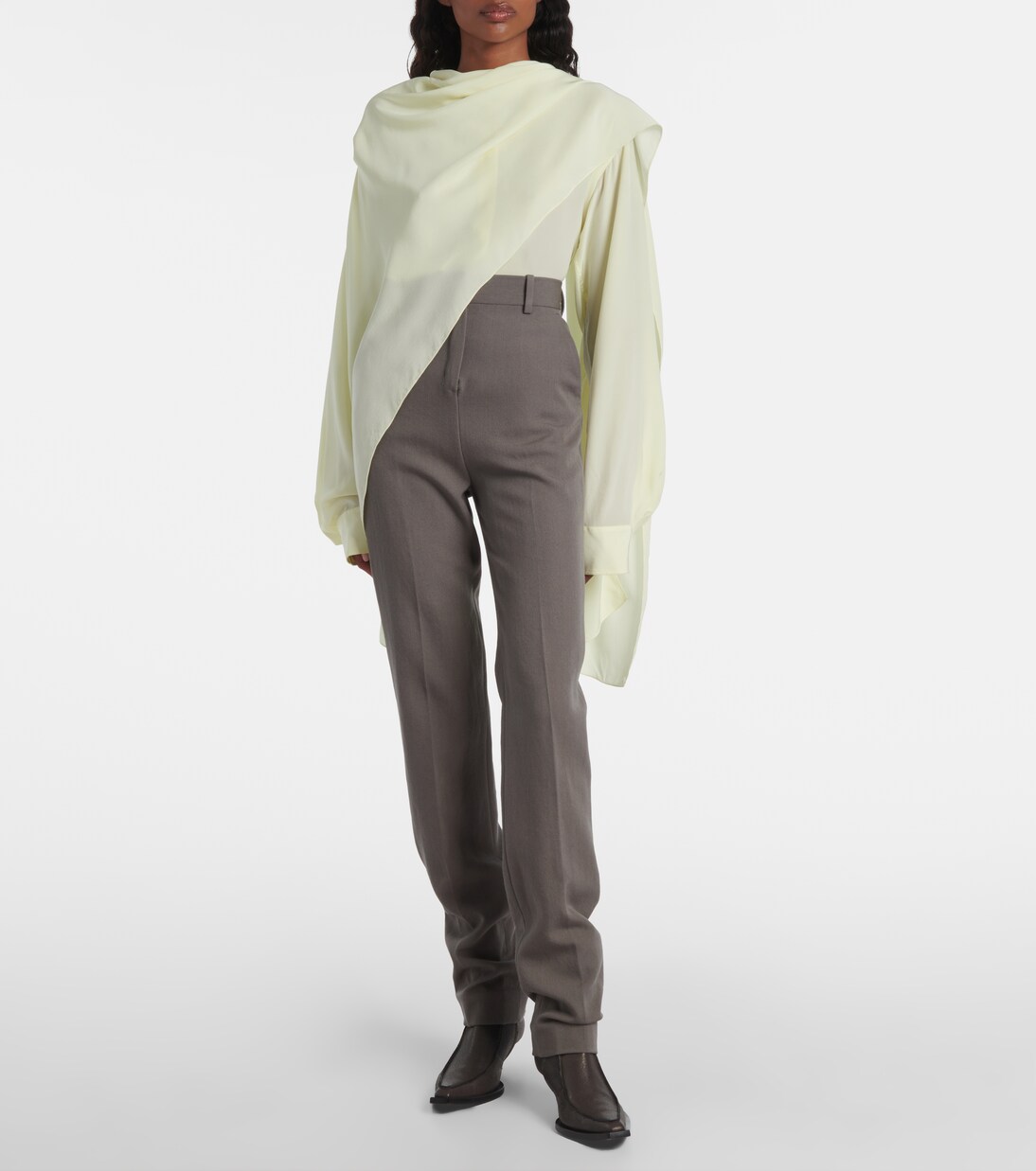 Lucia high-rise wool slim pants | Calvin Klein Collection