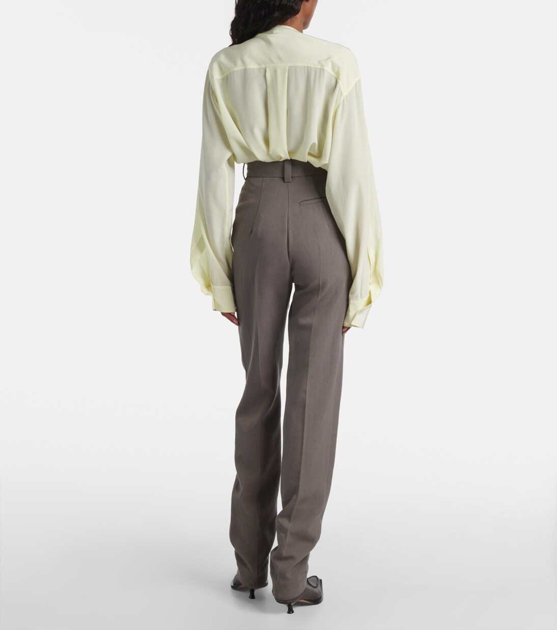 Lucia high-rise wool slim pants | Calvin Klein Collection