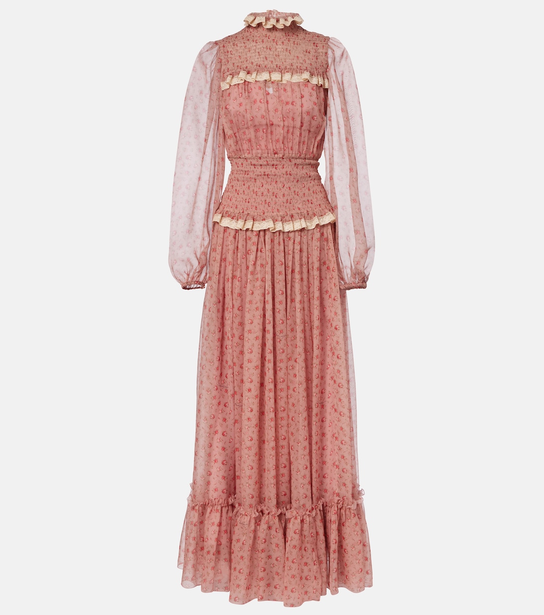 Floral silk and cotton chiffon gown | Dolce&Gabbana