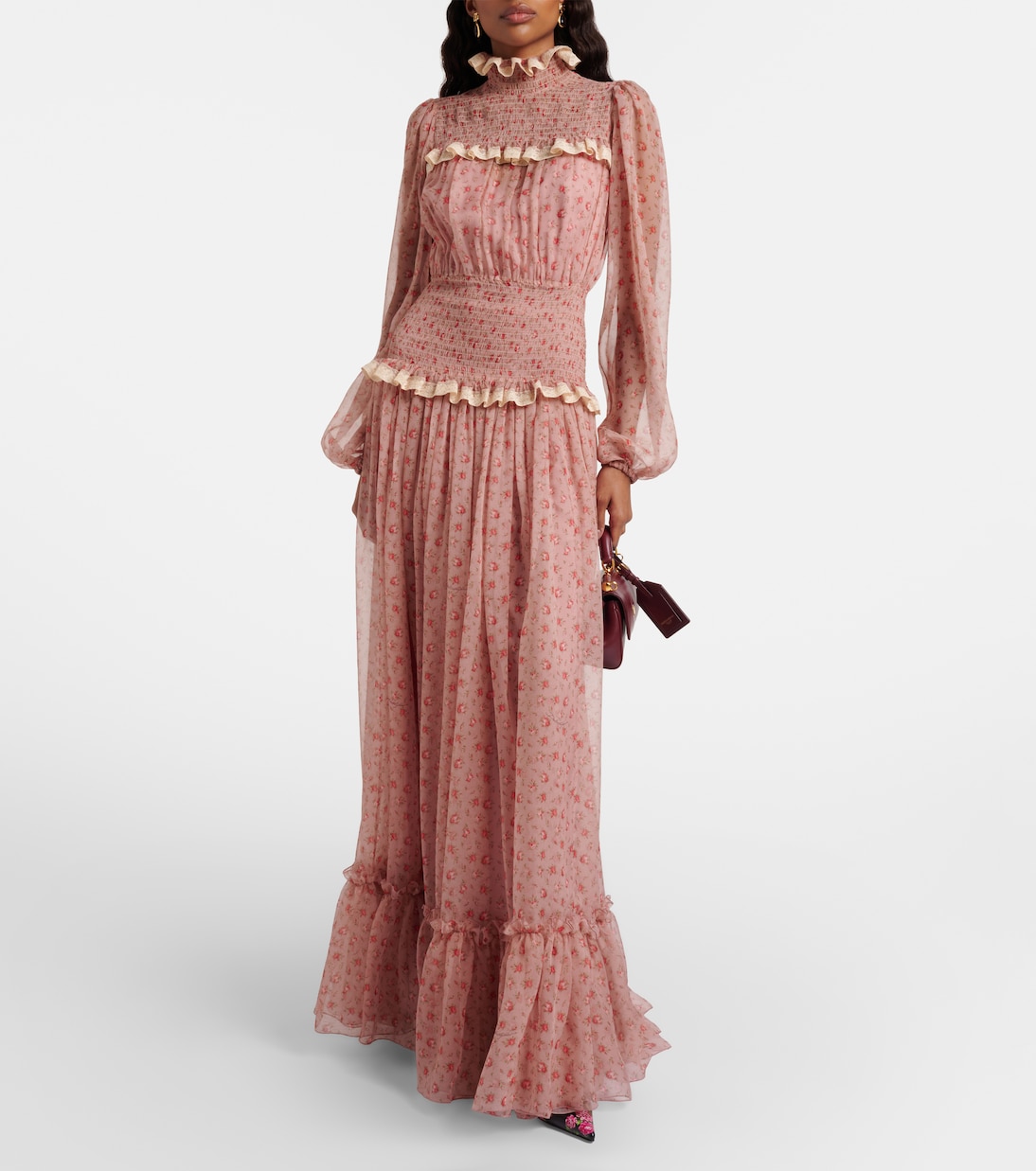 Floral silk and cotton chiffon gown | Dolce&Gabbana