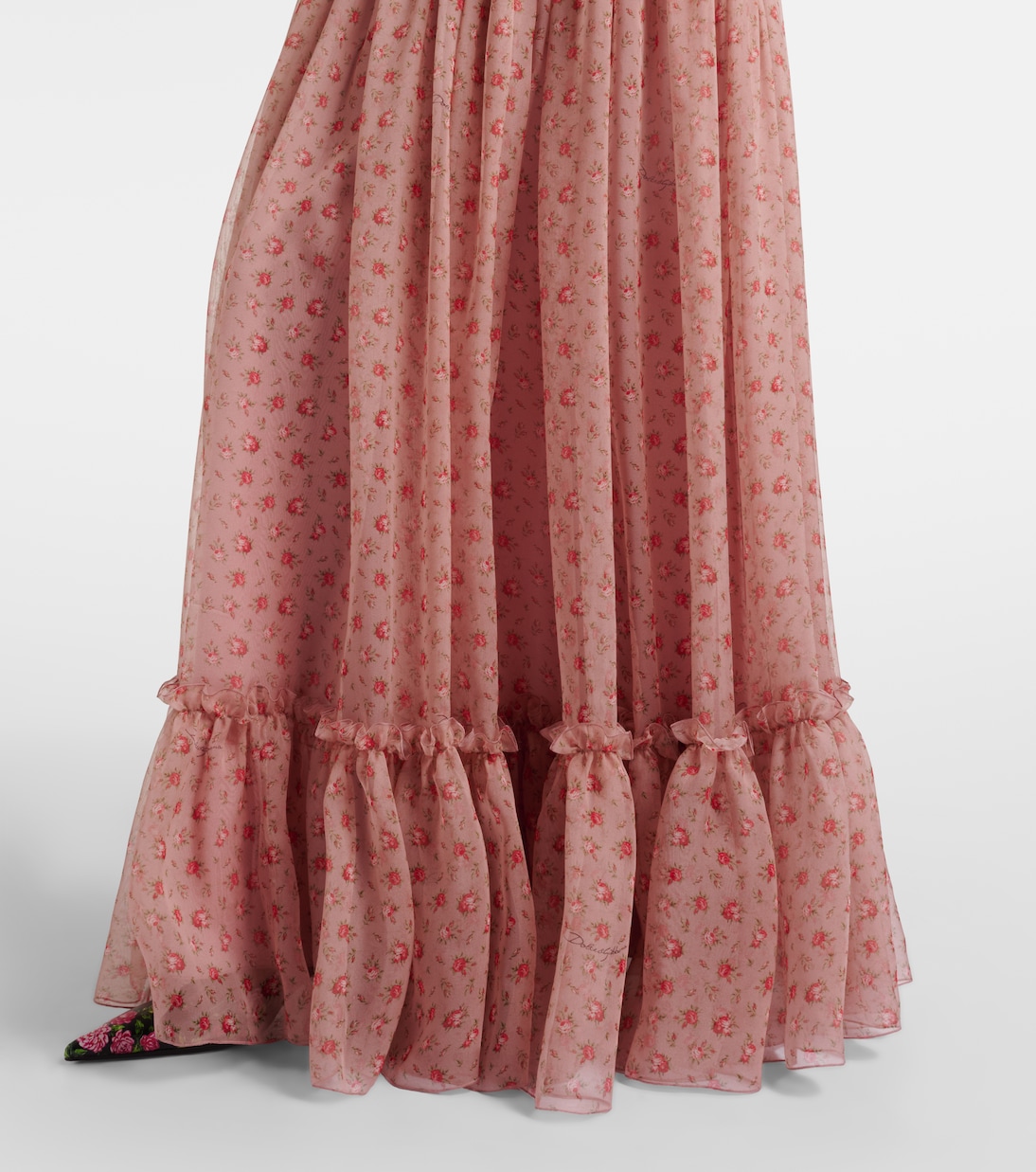 Floral silk and cotton chiffon gown | Dolce&Gabbana