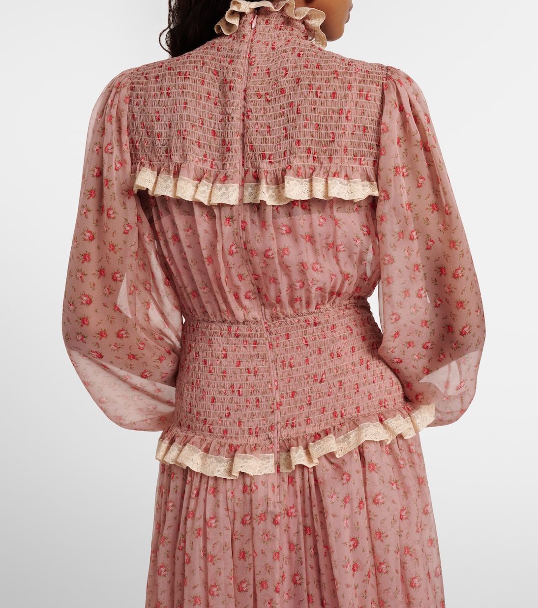 Floral silk and cotton chiffon gown | Dolce&Gabbana