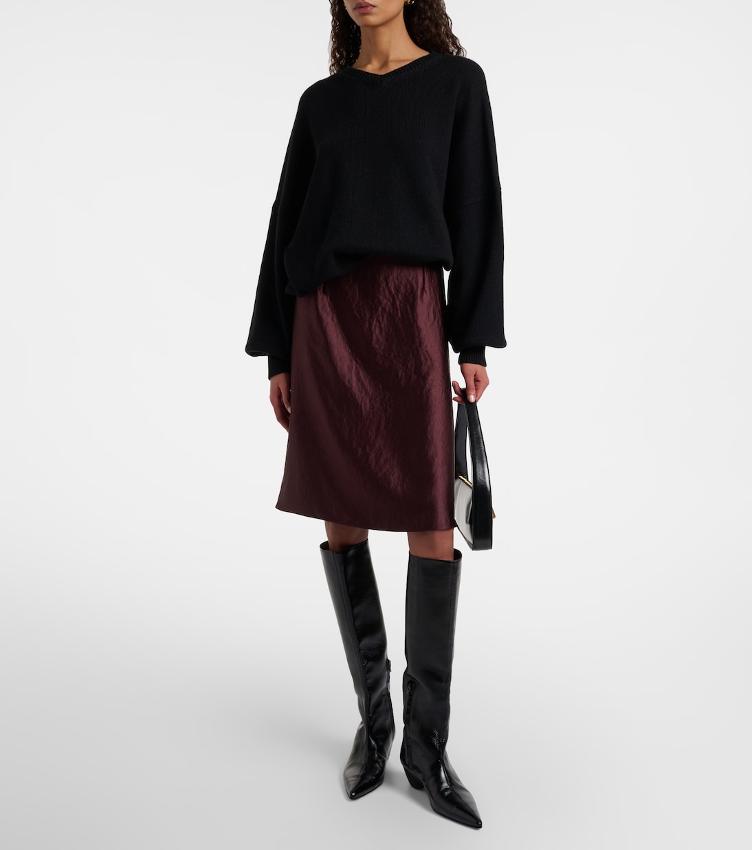 Satin midi skirt  | Vince