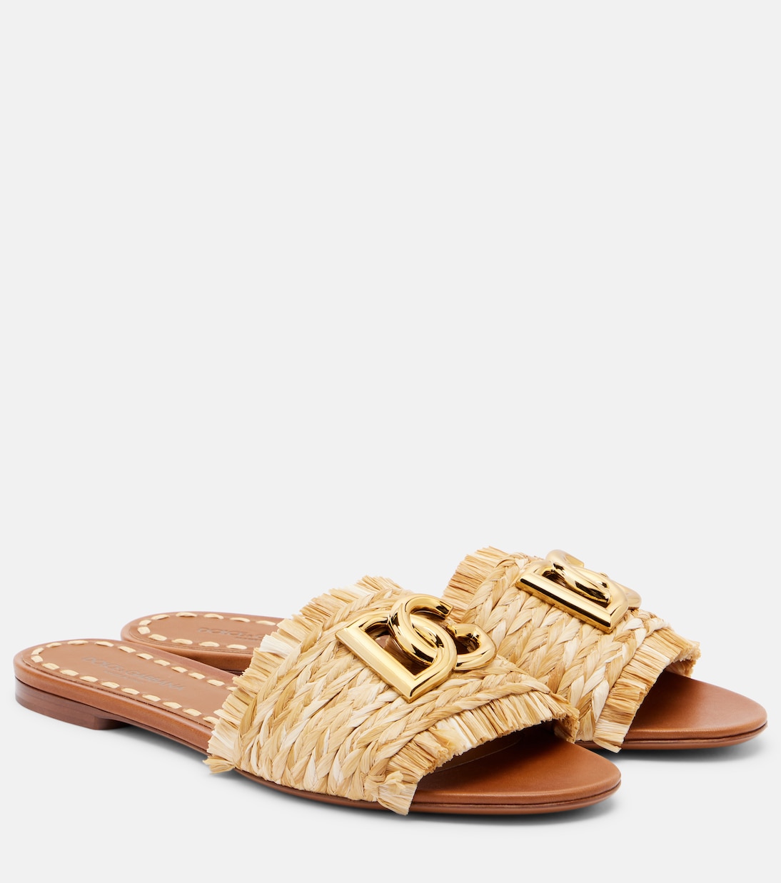 DG raffia-effect slides | Dolce&Gabbana